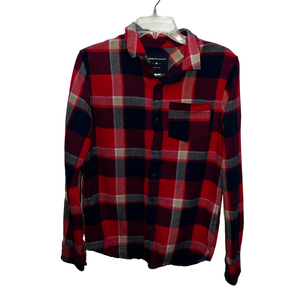 Modern Amusement Plaid Button Up